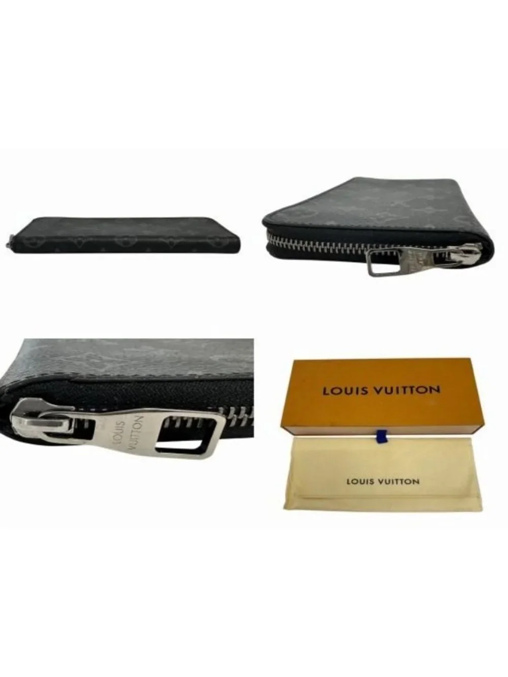 Louis Vuitton Monogram Eclipse Zippy Vertica Zip Around Wallet